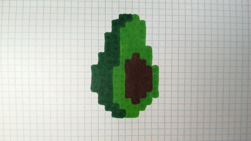 рисунки по клеточкамавакадо