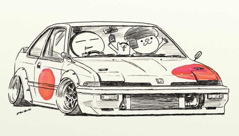 Японские авто карандашом