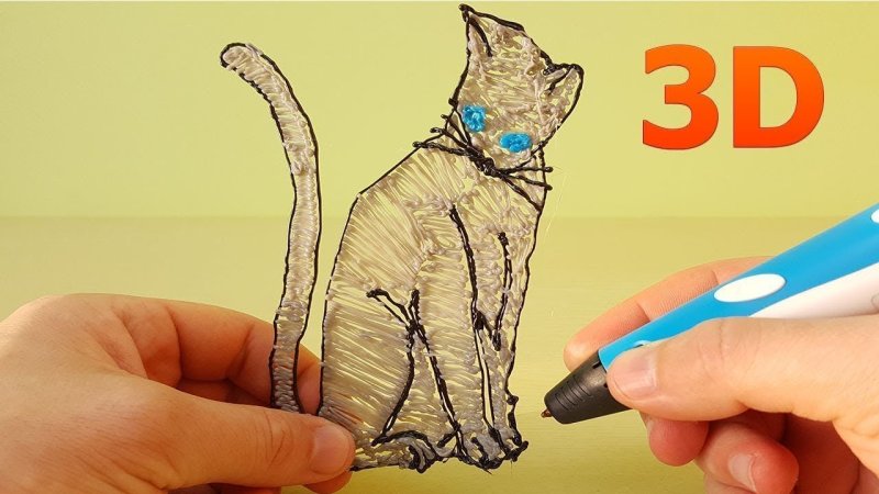 Кошка 3д ручкой объемная