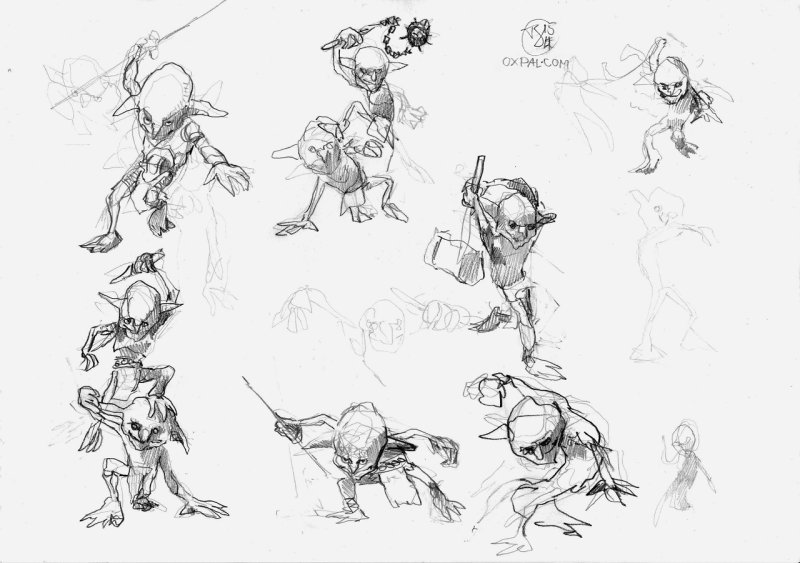 Карандашные зарисовки в стиле Goblincore