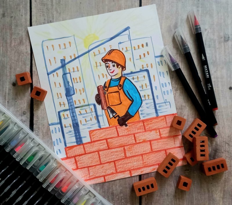 Строитель рисунок