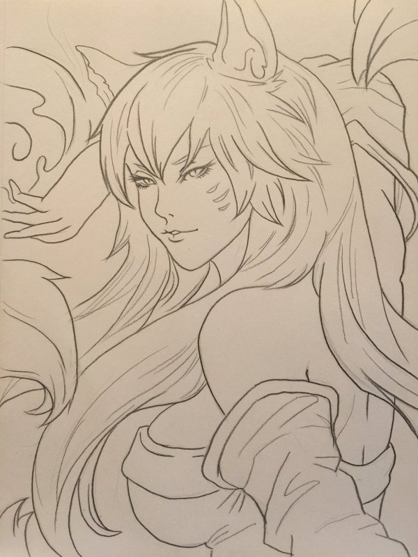 срисовки ahri