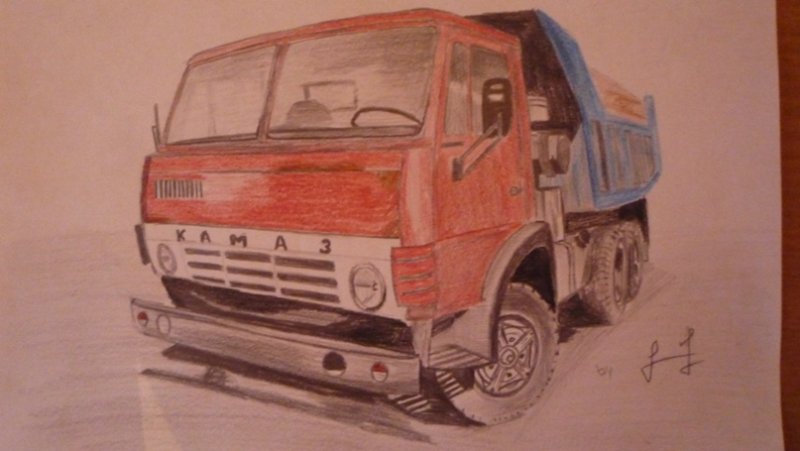 Нарисовать КАМАЗ 5511