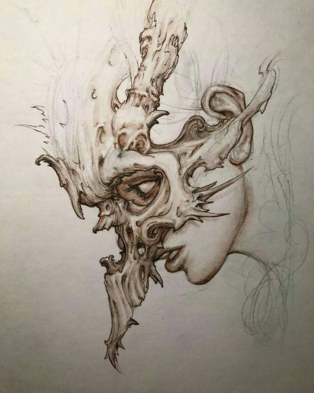 Череп рисунок