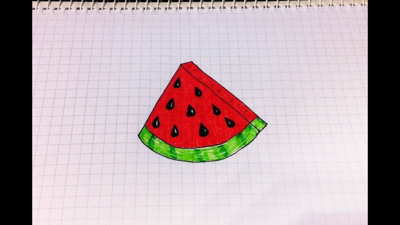 Рисунок арбуза легкий