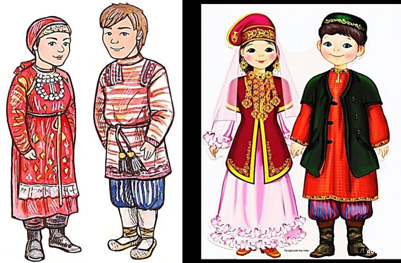 Татарский костюм раскраска