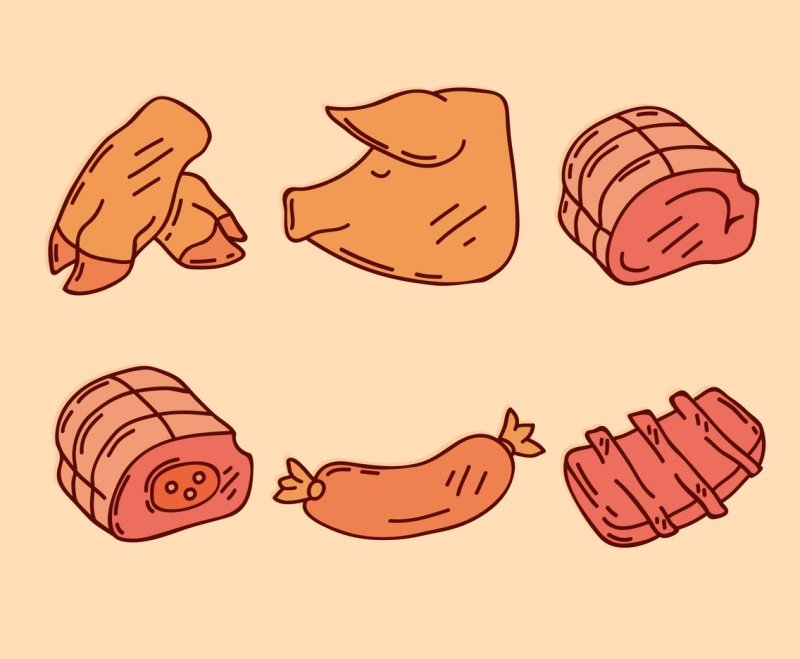 Мультяшные куски мяса