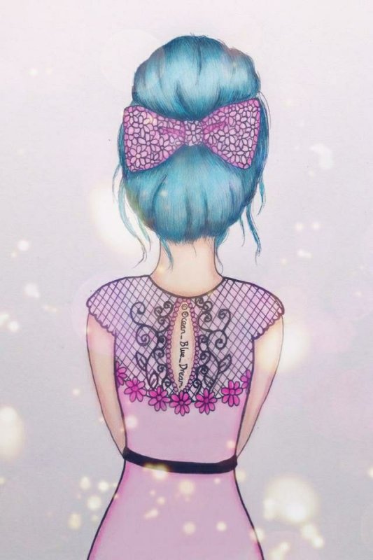 рисунки для срисовки девушки со спины