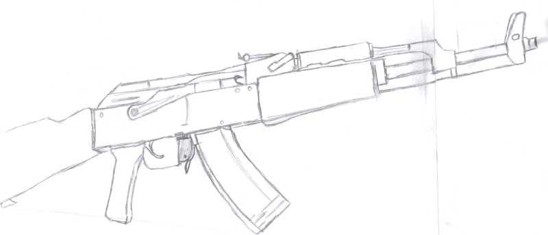 Автомат карандашом ак74