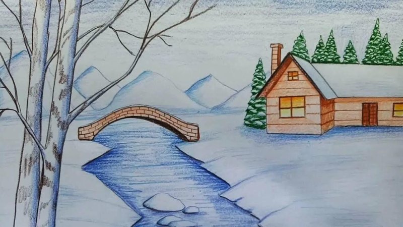Рисунок на тему зима