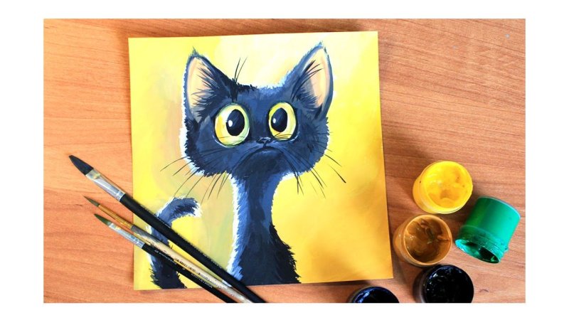 рисунки красками для начинающих