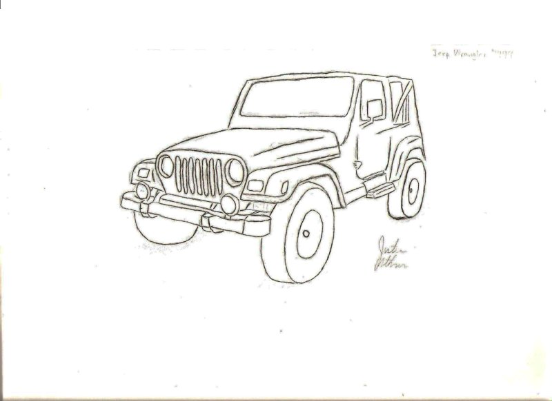 Раскраска Jeep Wrangler Rubicon