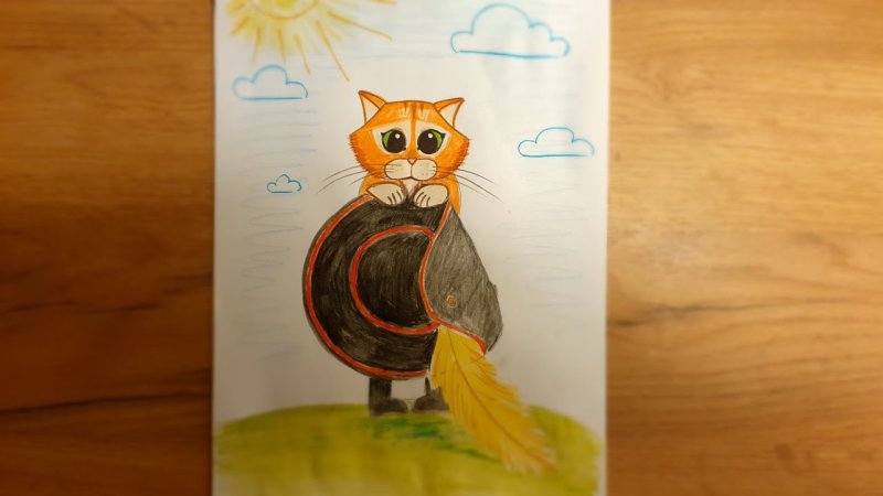 Кот в сапогах рисовать
