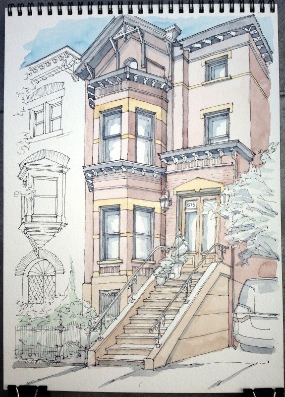 Скетчи маркерами архитектура Питера