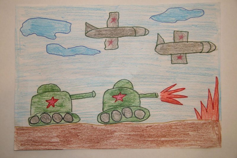 Детские рисунки на военную тему