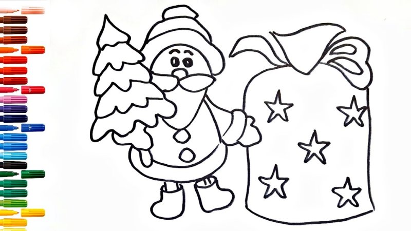 Рисунок на новый год легко