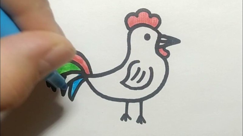 Петушок нарисовать легко