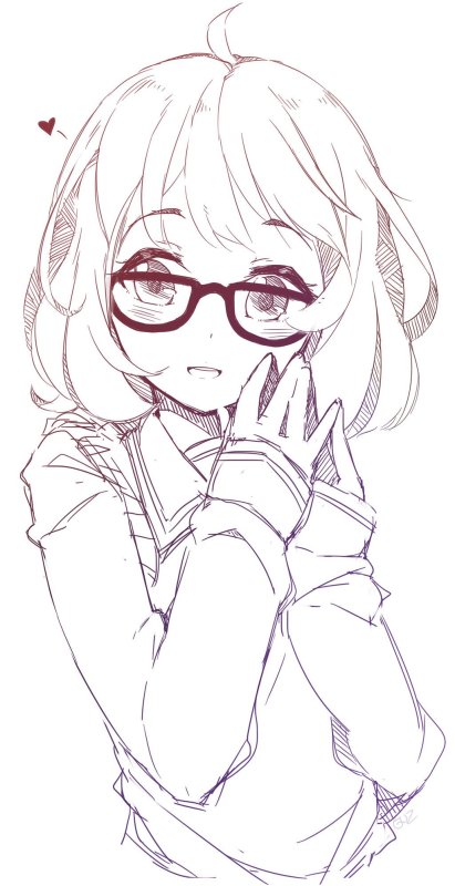 Курияма Мирай чёрно белое