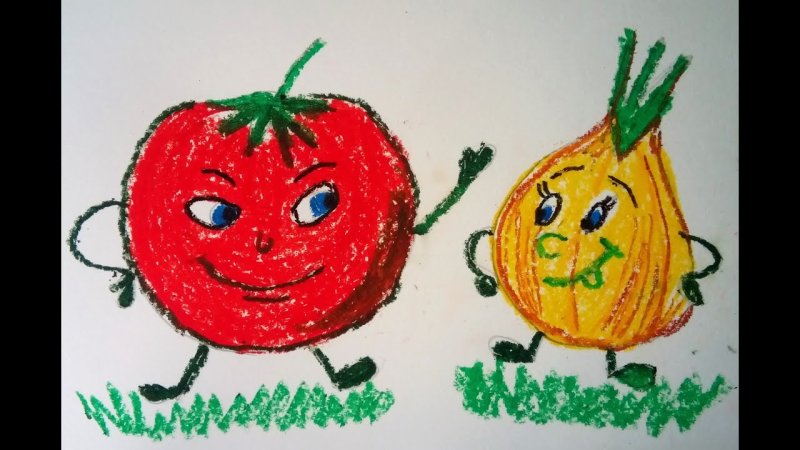 рисование овощи
