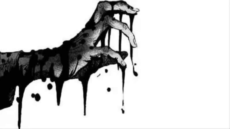 Страшные руки на белом фоне