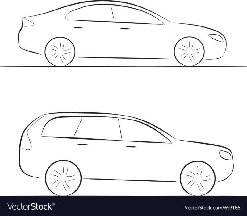 Рисунок машины сбоку