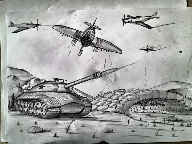 Рисунок на военную тему карандашом