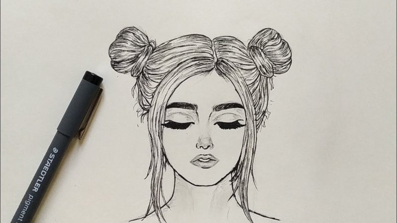 Рисунки для срисовки девушки