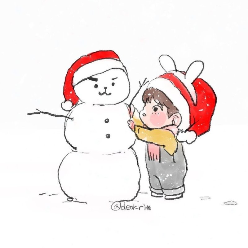 Новогодние Чиби BTS