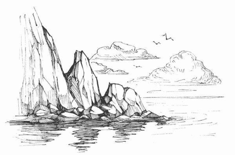 Скалы карандашом