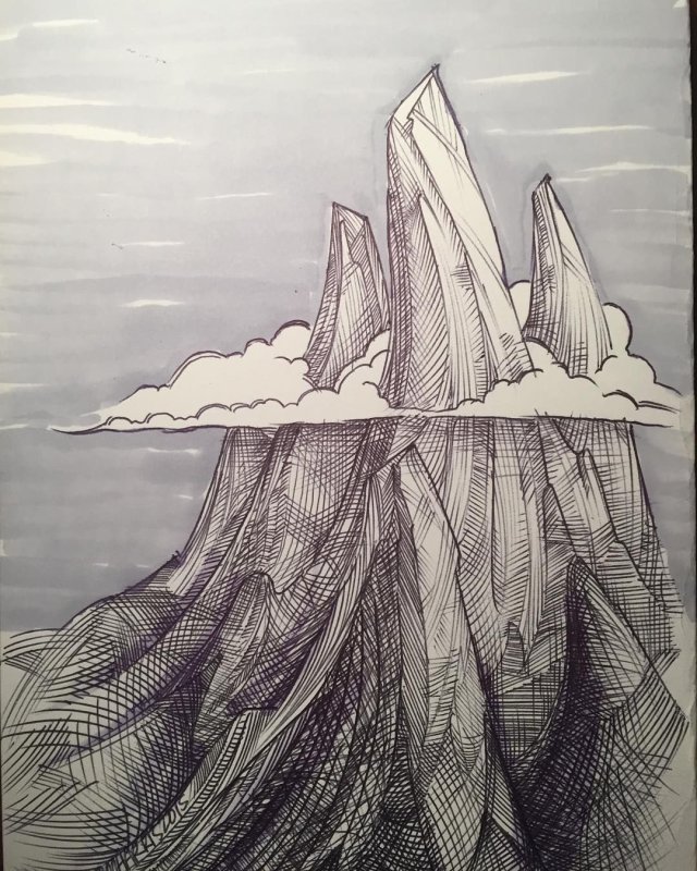 Горы карандашом