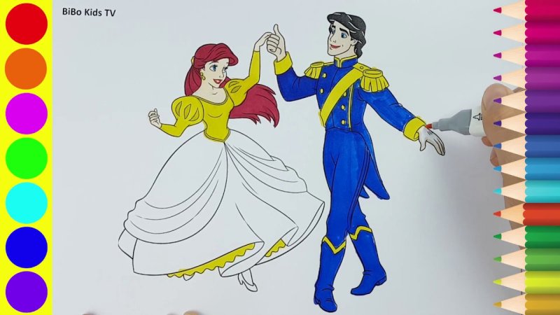 Принц и принцесса легкий рисунок