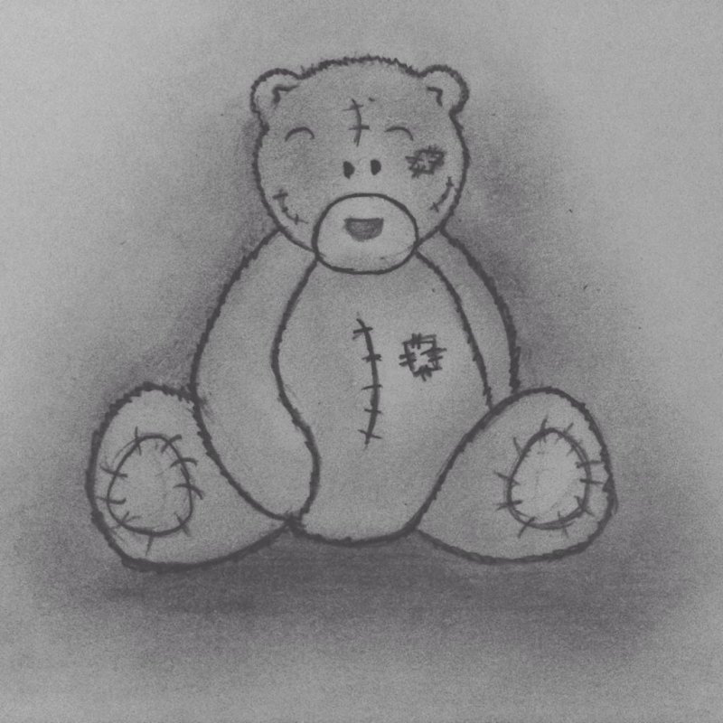 мишка легкий карандашом