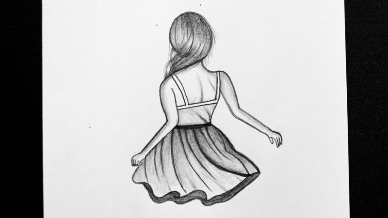 Рисунок карандашом девушка легко