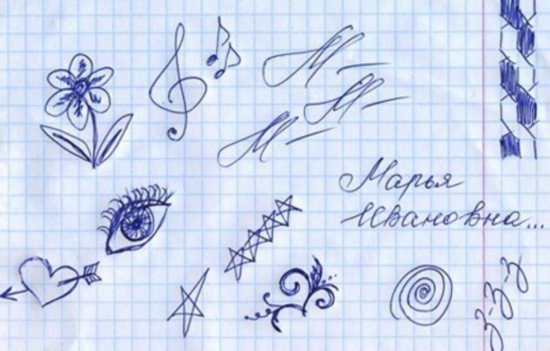 маленькие рисунки ручкой в тетради