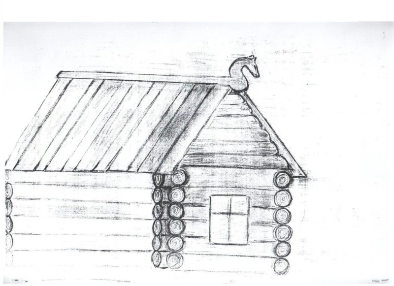 Русская изба рисунок