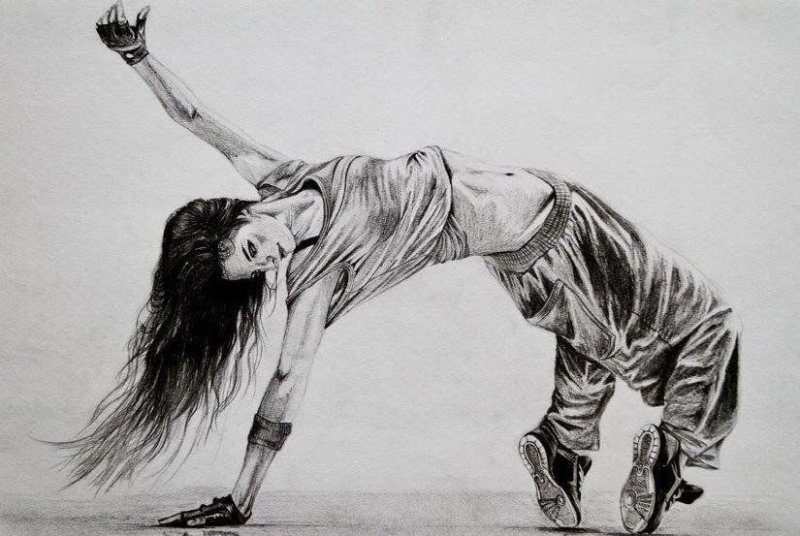 Современные танцы рисунки карандашом
