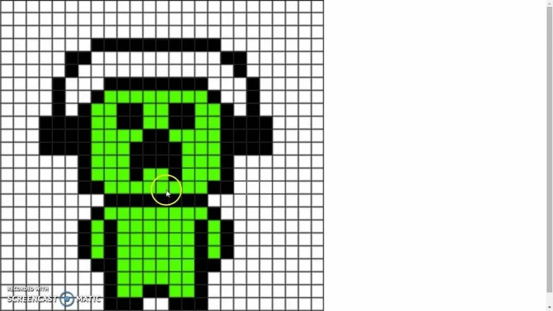 Рисунки по клеткам из МАЙНКРАФТА