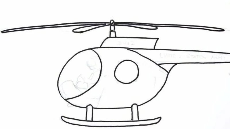 Рисование вертолета для детей