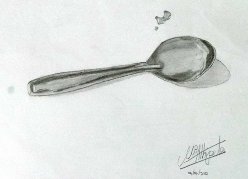 ложка карандашом