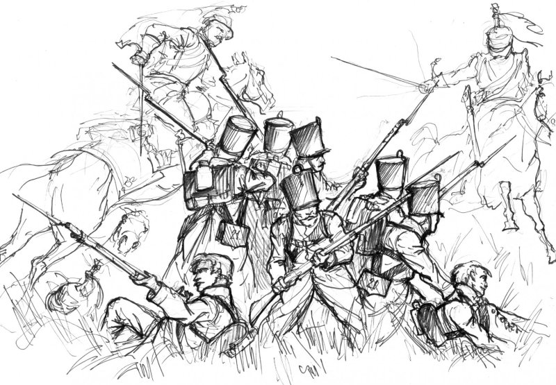 Раскраска война 1812 года Бородино