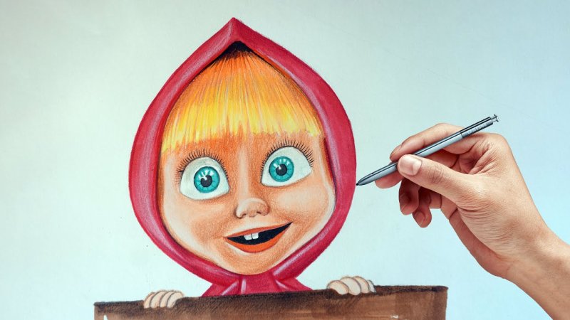 Маша и медведь рисунок карандашом