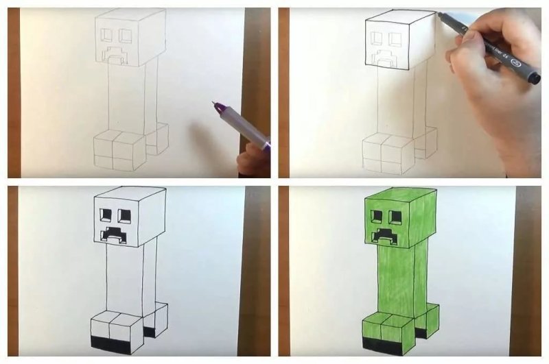Лёгкий рисунок КРИПЕРА из МАЙНКРАФТА