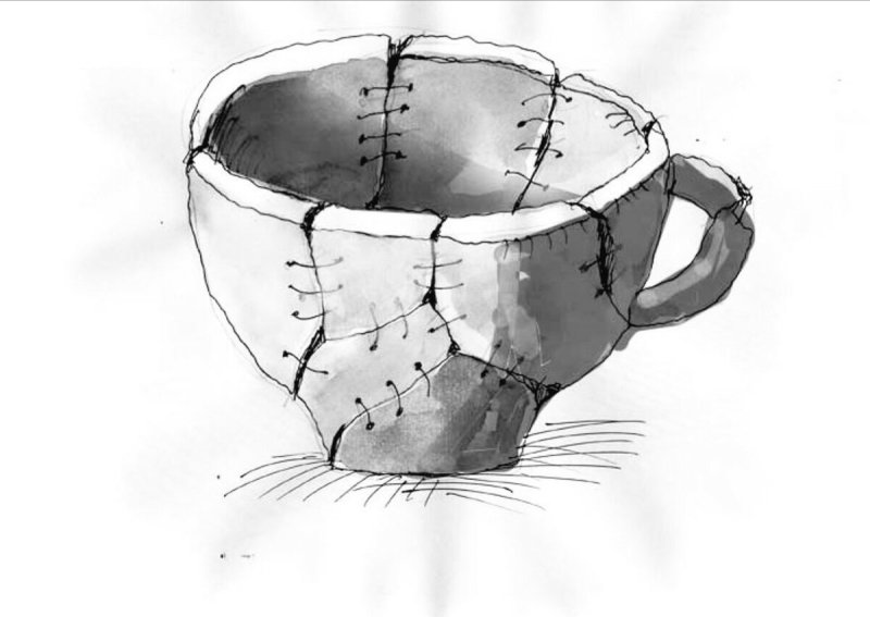 Склеенная чашка