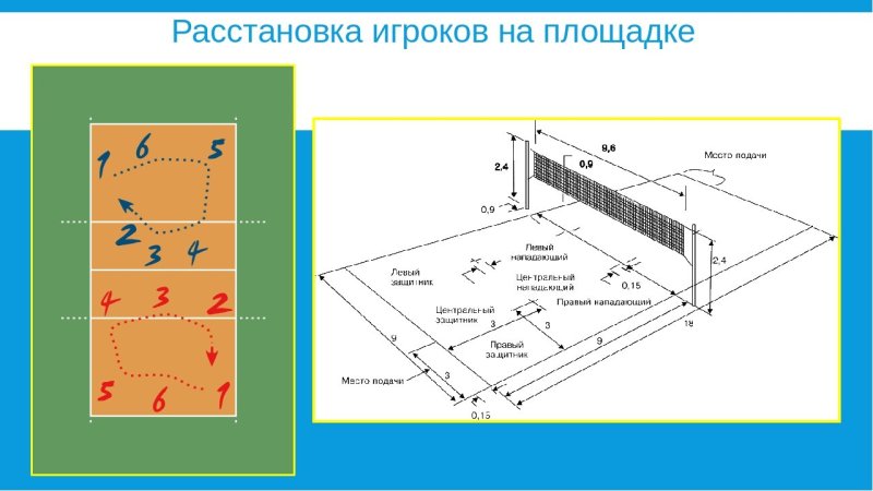 Расстановка игроков на поле в волейболе