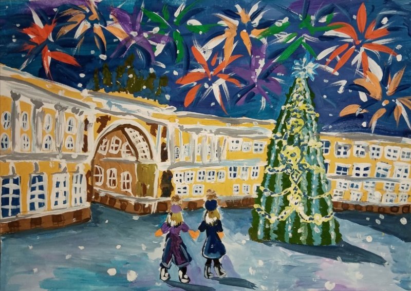 Новогодний Петербург рисунки детей