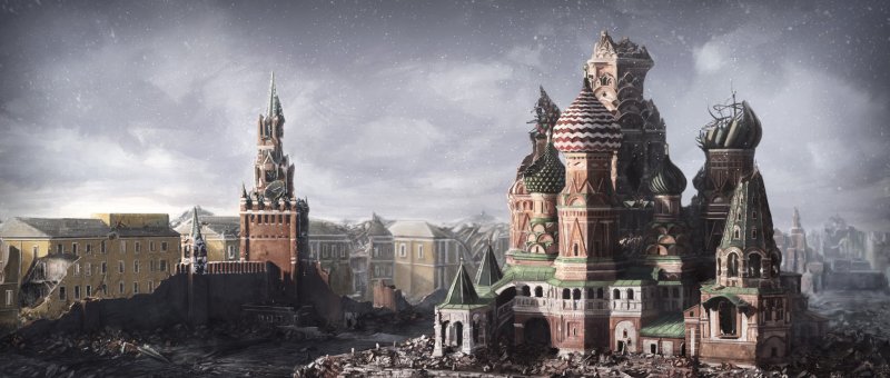 Разрушенный Кремль метро 2033