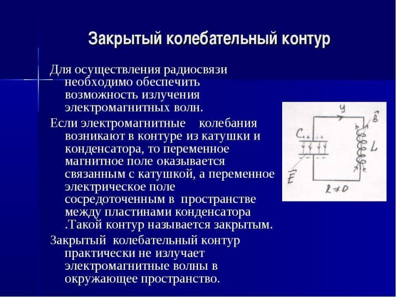 Открытый и закрытый колебательный контур схема