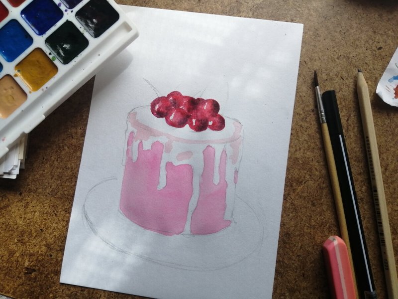Рисунки маркерами тортики