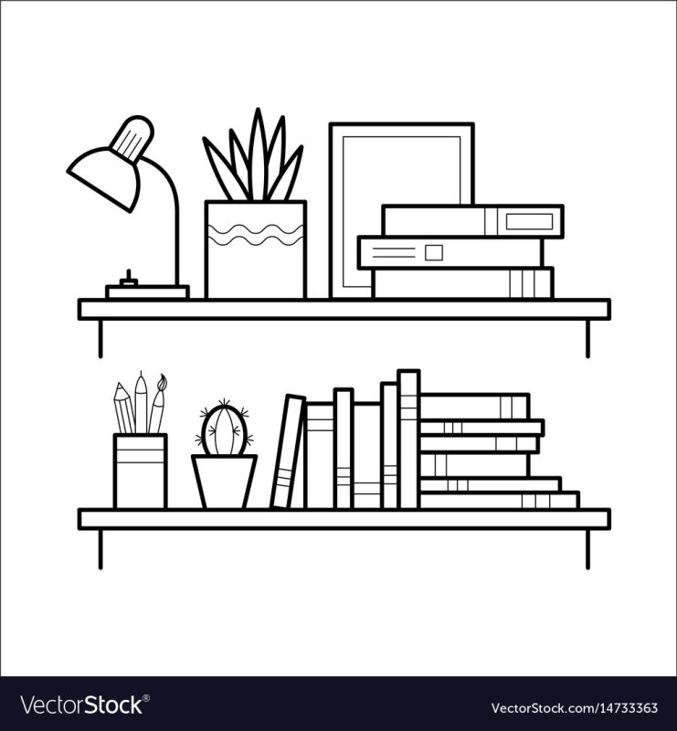 Книжная полка чб