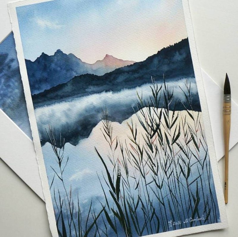Пейзаж фломастерами